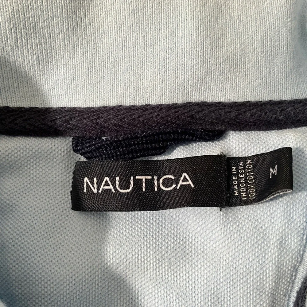 Nautica Men's Polo Shirt Medium Blue‎ Short Sleeve Casual Classic Fit